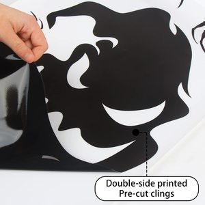 Thrilling réutilisable 4 feuilles géant effrayant monstre Silhouette Halloween fenêtre autocollants pour la maison porte d'entrée Halloween affiche - Product Image 2