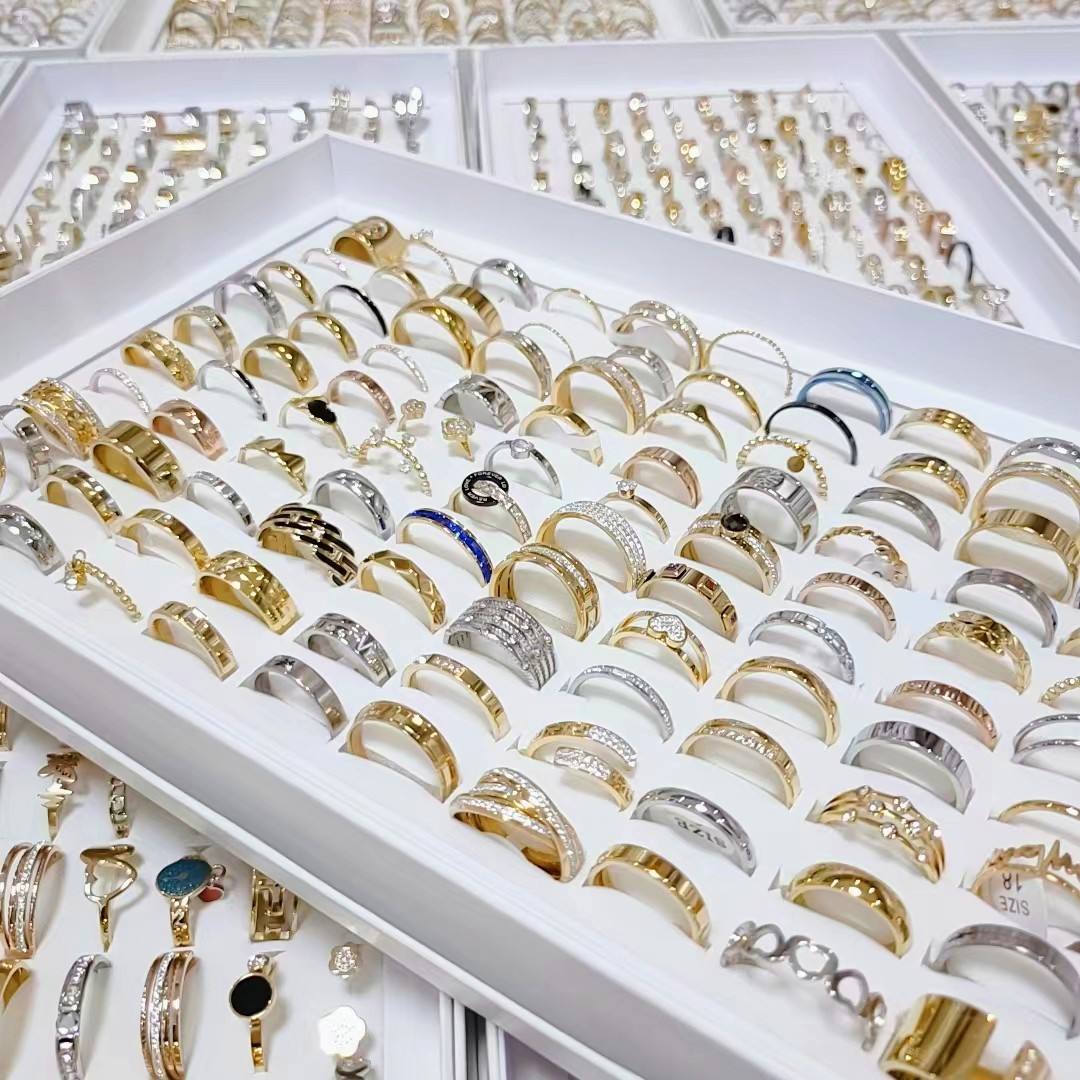 Stainless Steel Wholesale Finger Rings 100Pcs Wholesale Mix Styles