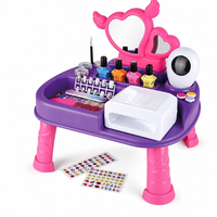 Ensemble de jeu de manucure pour enfants avec lampe de séchage des ongles, miroir et vernis à ongles, station de salon de beauté, cadeau pour filles
