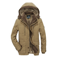 Manteau d'hiver en coton pour homme, mi-long, doublé de polaire, rembourré, veste décontractée coupe-vent, parka chaude en coton