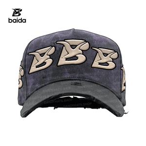 Casquettes de baseball en daim Sombrero G5 Dandy Hats pour Halloween, casquette 5 panneaux avec motif sportif lettre 'D' en strass et imprimé tête de mort - Product Image 4