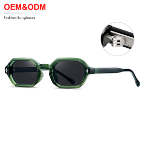 Lunettes de soleil tendance, monture rectangulaire verte, protection UV400, unisexe, style décontracté, verres colorés, lunettes de conduite - Product Image 1