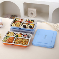 Assiette à compartiments en acier inoxydable 304 épaissi, boîte à lunch pour étudiants, plateau de restauration rapide pour cantine scolaire