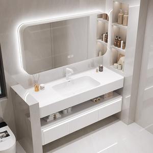 Mueble <span class=keywords><strong>de</strong></span> baño moderno <span class=keywords><strong>de</strong></span> lujo para colgar en la pared, mueble <span class=keywords><strong>de</strong></span> baño <span class=keywords><strong>con</strong></span> <span class=keywords><strong>espejo</strong></span> y lavabo - Product Image 4