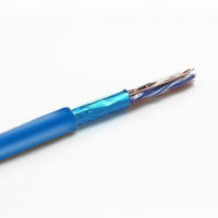 Cable LAN Cat5e de Cobre Libre de Oxígeno Azul de Alta Calidad Personalizable al por Mayor, 0.497+mm PVC 25 AWG, Conector para Hogares