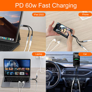 2024 fabbrica nuova moda 2 in 1 USB tipo C a Audio Aux 3.5mm <span class=keywords><strong>Jack</strong></span> <span class=keywords><strong>per</strong></span> <span class=keywords><strong>cuffie</strong></span> con cavo Dongle da USBC a 3.5mm - Product Image 6