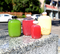 Bouteille de jus en plastique 100ml 250ml 350ml 500ml, bouteille de boisson artisanale 12oz 16oz, bouteille de jus de fruits avec bouchon champignon, bouteille de boisson