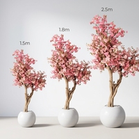Grand arbre artificiel de 2,7 m, cerisier en fleurs rose en soie, pour décoration de mariage, arbre artificiel de luxe, taille personnalisée