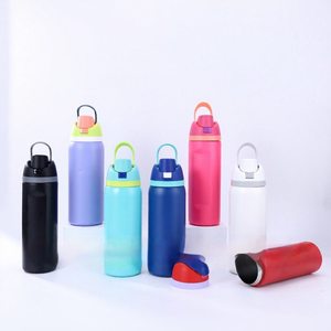 Vaso Térmico de Acero Inoxidable de Doble Pared con Aislamiento, Recubrimiento en <span class=keywords><strong>Polvo</strong></span>, Personalizado con Logotipo, 19oz 24oz 32oz, Botella de Agua Deportiva al Vacío con Pajita - Product Image 4