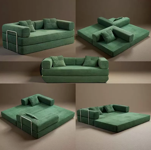 Sofá Cama Plegable Moderno de Pana y Franela, Convertible, Modular, Duradero, Cómodo y Compacto para Sala de Estar - Product Image 3