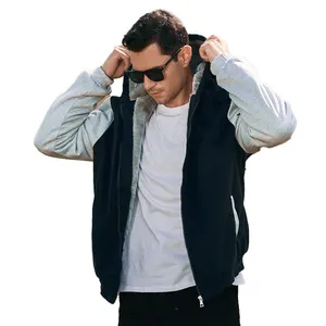 2024 mới bán buôn Áo khoác trùm đầu cộng với kích thước Bông Áo Khoác hoodie unisex cardigan Áo len nam độn áo hoodie