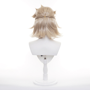 วิกผมคอสเพลย์อัลเบโด้จากเกม Genshin Impact สำหรับผู้ชาย รุ่น Ainizi New Arrival ขนาด 35 ซม. ทำจากเส้นใยสังเคราะห์สีฟลักซ์ ทนความร้อน - Product Image 6