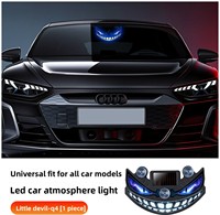Nouvelle lumière de voiture solaire à LED « Oeil du Diable » pour vitre arrière, anti-collision, avec expression dynamique et néon