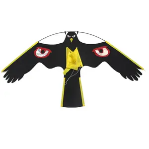 Best Price Kids Toy 3d Black Flying Eagle Folding Hawk Bird Scare Rnew Model Hawk Kite Bird Scarer Eagle Kite