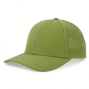 Wholesale in Stock Factory Customized Laser Perforated <b>Hat</b> Hight Quality 6 Panel <b>Waterproof</b> Baseball Cap - Product Image 2