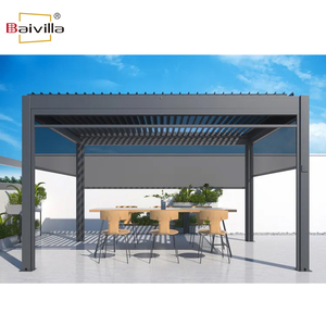 Pérgola Bioclimática Motorizada de Aluminio Resistente con Luces LED y Pantalla Enrollable, <span class=keywords><strong>Precio</strong></span> de Fábrica - Product Image 5