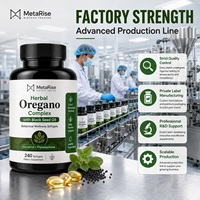 Capsules d'huile d'origan sauvage et d'huile de nigelle OEM, 60 capsules par flacon, complément naturel pour la santé immunitaire et digestive des adultes
