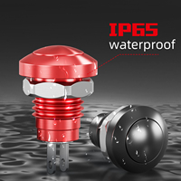 Interrupteur à bouton-poussoir métallique personnalisé anti-vandalisme momentané IP65, corps rouge, vert, noir, 8 mm