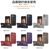 Étui en fibre de carbone Lichicase avec béquille pliable pour Xiaomi 18 18 Pro 18 Pro Max, coque de téléphone anti-chute