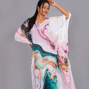 Kaftan maxi en coton super vendu, Kaftan indien à motifs floraux, Robe longue de plage, Vêtement de nuit, Kaftan indien, Robe maxi - Product Image 1
