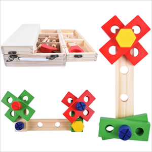 Boîte à outils en <span class=keywords><strong>bois</strong></span> Portable bricolage, jouets pour faire semblant, ensemble de jouets éducatifs pour enfants, nouvelle collection - Product Image 3