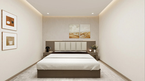 Juego de Muebles de Madera para Habitación Completa de Hotel Moderno de 3 Estrellas con Estructura de Cama de Madera Sólida, Cabecera, Mesitas de Noche, Mueble para TV y Armario - Product Image 3