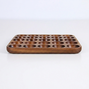 Porta Huevos de Madera de Roble con 25 Ranuras, Bandeja Cuadrada para Exhibición, para Mercado, Hotel, Desayuno, OEM, Personalizado, Vietnam - Product Image 1