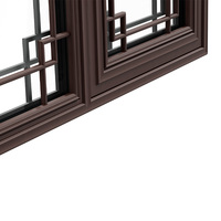 Ventana Abatible Hacia Adentro de Madera Revestida de Aluminio con Doble Acristalamiento y Rotura de Puente Térmico de Alta Eficiencia Energética Huasin para Casas Tradicionales Chinas