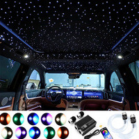 Kit d'éclairage à fibre optique LED RGB Twinkle Starlight Shooting Star Headliner RGBW émettant des couleurs Télécommande Dimmable Léger