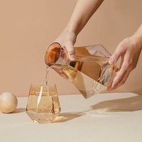 Pichet à eau en verre et cristal, bouilloire, Carafe carpe avec couvercle de boule en bois, pichet, nouveau Design d'été