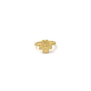 Fashion <b>Ring</b> 316L Stainless Steel PVD <b>Gold</b> Plating Sustainable Resistant Flower Design - Product Image 1