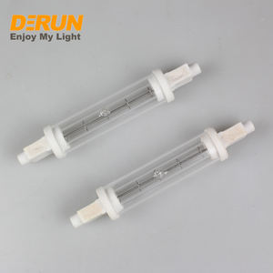 Bombilla halógena de doble revestimiento R7S para catering, infrarroja, para calentar alimentos, tubo de vidrio de cuarzo transparente, <span class=keywords><strong>300W</strong></span> 500W R7S <span class=keywords><strong>120V</strong></span> 230V 118MM 220MM, HAL-R7S - Product Image 5