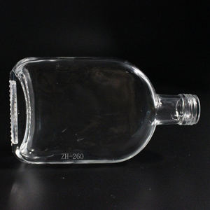 Haute Qualité Plat Vide 330ml Whisky Vodka Gin Rhum Tequila Bouteilles De Qualité Alimentaire Flacon Vin Jus <span class=keywords><strong>Alcool</strong></span> Boisson Bouteille En Verre - Product Image 3