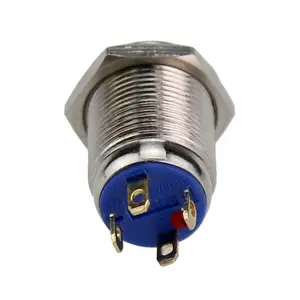 Interruptor de botón momentáneo led de metal, 3 led, rgb, pequeño, más corto, 12mm, nuevo tipo