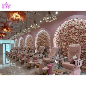 Sillas de pedicura de masaje eléctricas de manicura Jet Pipless de estilo europeo con taburete de trabajo - Product Image 1