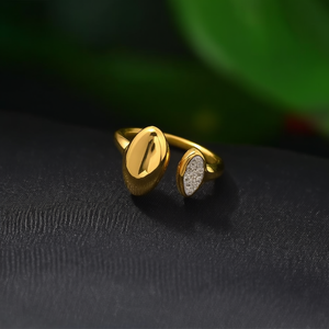 แหวนแฟชั่น สแตนเลสสตีล 316L ชุบทอง PVD ดีไซน์ทนทานและเป็นมิตรต่อสิ่งแวดล้อม - Product Image 3