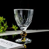 Verre à vin rouge sur pied de luxe taillé au diamant, style européen, en cristal K9, idéal pour la maison ou comme cadeau de mariage