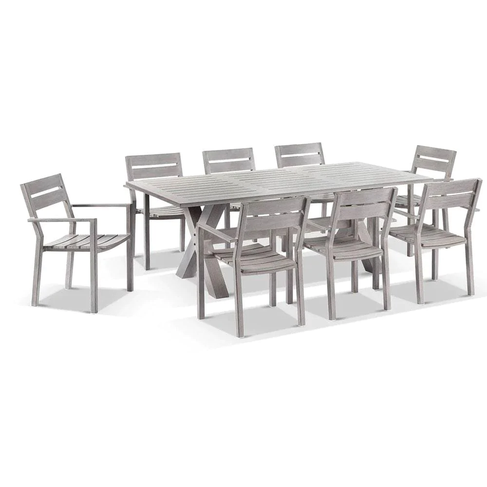 Custom Factory Garden Set High End Rectangle Dining Table All Weather Outdoor Solid Teak wood Chair