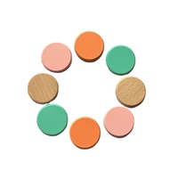 Cercle en bois imprimé coloré Jeton de jeu en bois personnalisé Jeton en bois pour jeu de société