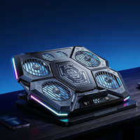 Refroidisseur d'ordinateur portable D12 en ABS noir avec quatre ventilateurs USB, éclairage RGB pour le gaming (en stock)