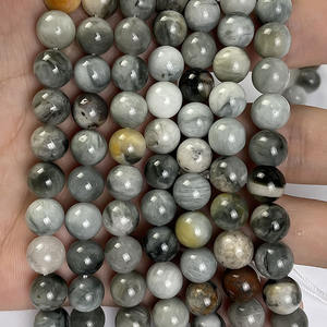 Occhio di falco tondo naturale AA perline, occhi d'aquila, occhio di gatto grigio per la creazione di gioielli fai da te 4mm 6mm 8mm 10mm, lunghezza 38cm - Product Image 5