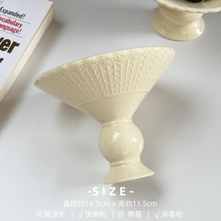 Grande assiette gobelet en dentelle tulipe jaune