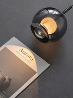 Lustre moderne en verre LED réglable avec design flexible en albâtre espagnol pour cuisine, chevet et entrée