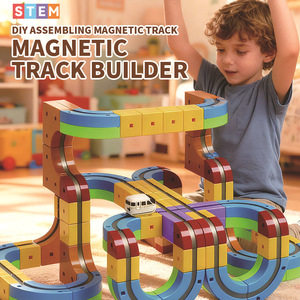 Set de Construcción de <span class=keywords><strong>Tren</strong></span> Antigravedad |   Juguete Educativo STEM para Hacerlo Tú Mismo |   Bloques de Construcción Creativos para Niños, Plástico ABS, Edades 4-6 - Product Image 1