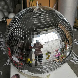 Bola de cristal plateada con efecto espejo para escenario, Bola de discoteca para decoración de fiesta, disco de baile, gran oferta