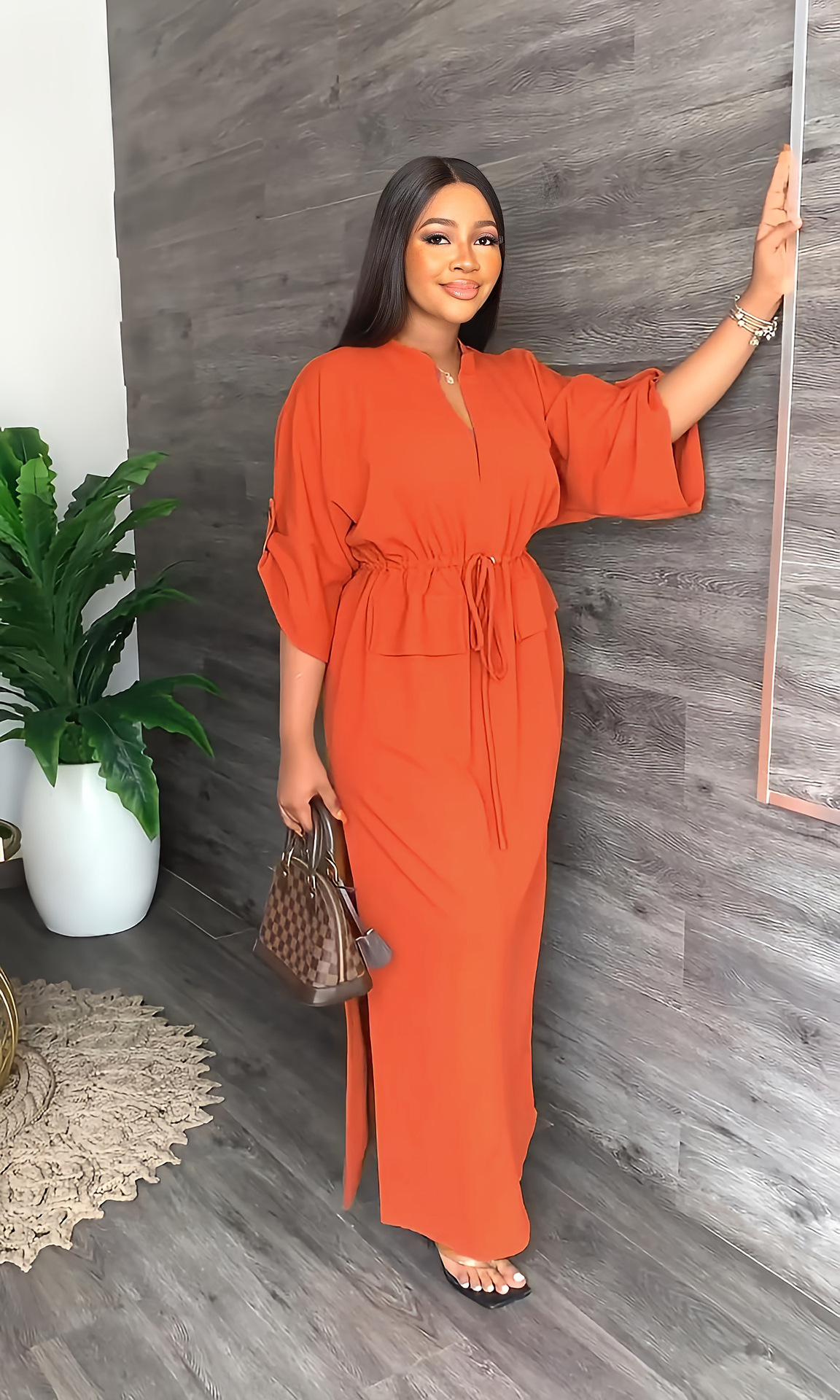 elastic waist shirt dress Fall Fashionable Drawstring Elastic Waist Shirt Dress Women Half Sleeve Side Slit Knit Casual Dresses| Alibaba.com