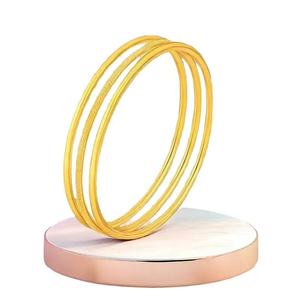 סט צמידים לגברים ונשים מפלדת אל-חלד 2 מ\\\"מ טבעת דקה חולית 3 חלקים - Product Image 6