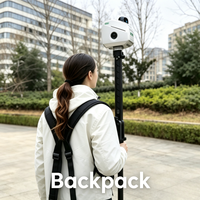 LiGrip OEM Backpack Mounted Mobile LiDAR Scanner Walkable 3D Point Cloud Hitam untuk Survei Hutan Pemetaan Perkotaan