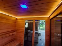Ruang Sauna Kayu Mewah Kabin Sauna Dalam & Luar Ruangan dengan Pintu Kaca