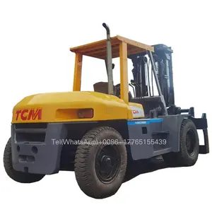 משומשים מלגזות 10ton tcm fd100 מלגזה משאית יד שנייה קטנה מלגזה עם מנוע יפני מחיר זול למכירה